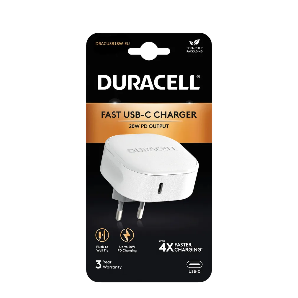 Ładowarka Duracell Biała USB-C 20W