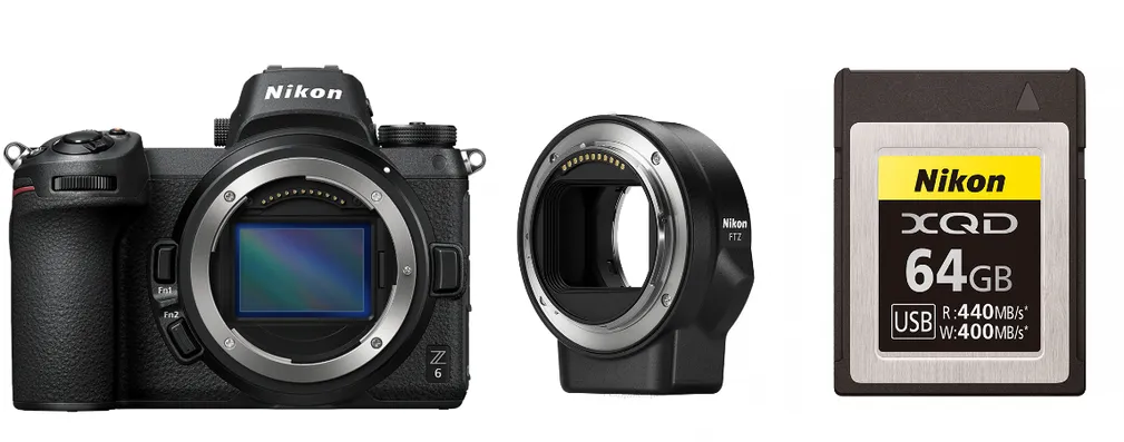 Nikon Z6 + adapter FTZ + 64GB XQD